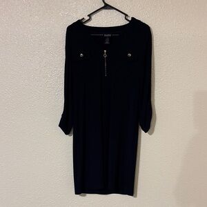 Soho Navy Dress with Gold Accents